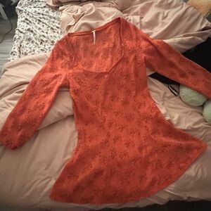 Free People large peplum top in orange